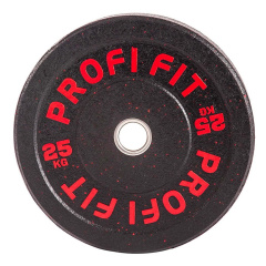 Profi Fit бамперный черный 25 кг из каталога дисков для штанги с посадочным диаметром 50 мм. в Симферополе по цене 15804 ₽