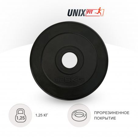 Рендер-0 для UnixFit 1.25 кг обрезиненный черный