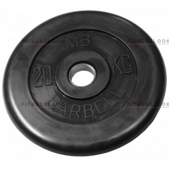 MB Barbell черный - 30 мм - 20 кг из каталога дисков для штанги с посадочным диаметром 30 мм.  в Симферополе по цене 5623 ₽