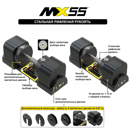 Рендер-9 для MX Select MX55 EVO, рифленая стальная рукоять, вес 4.9-25.3 кг, 1 шт